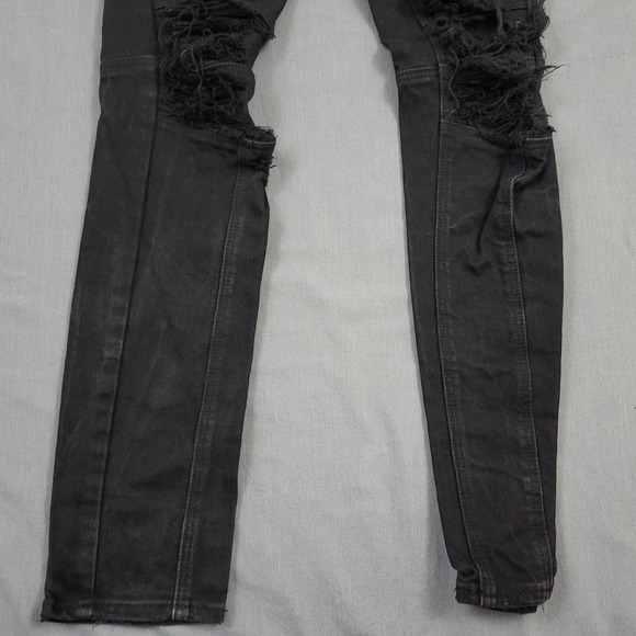 PacSun Mens Black Comfort Stretch Stacked Skinny Jeans Moto Ripped Sz 30x30 - Picture 3 of 16